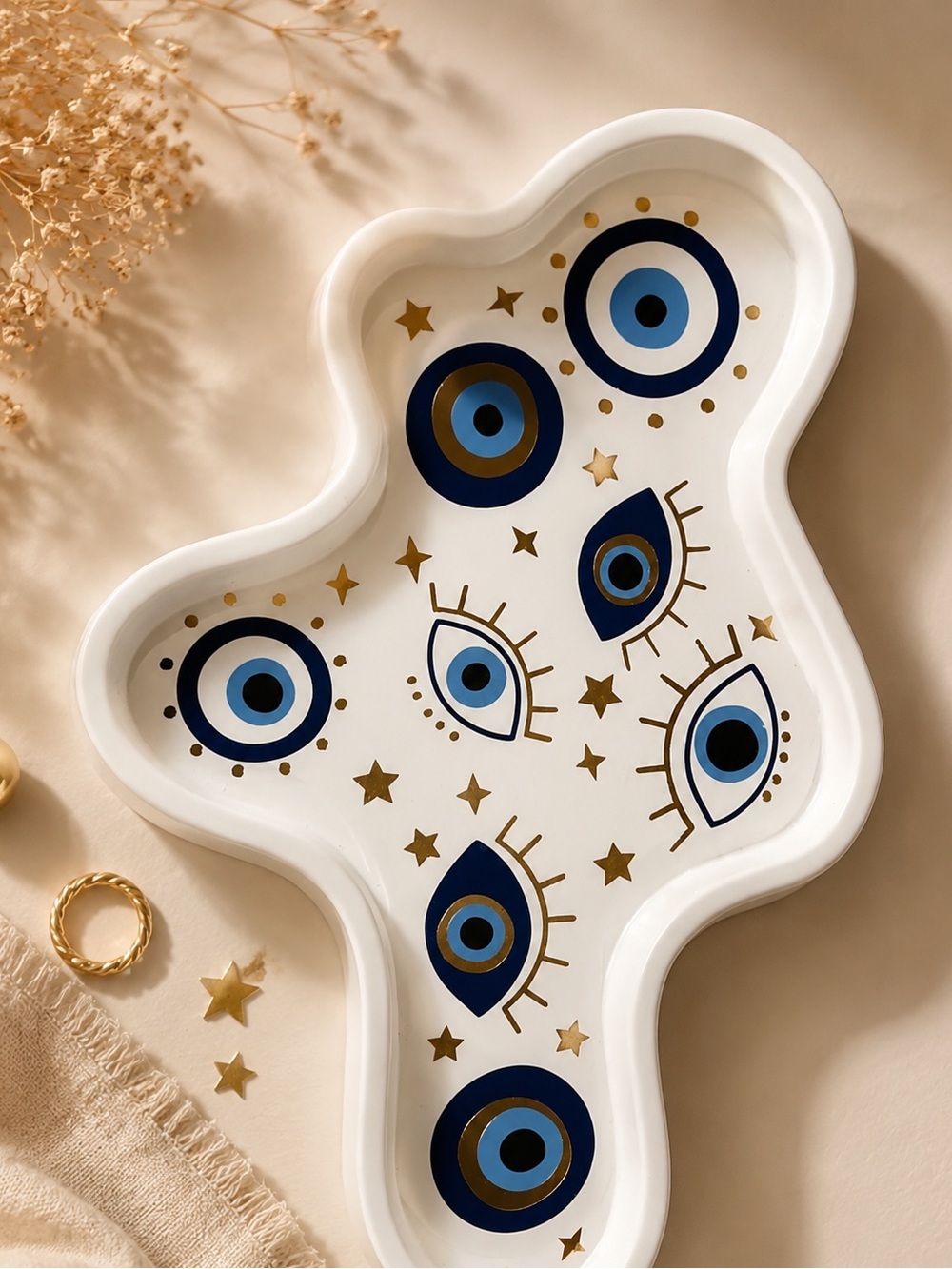 Evil Eye Decorative eco resin jewelry tray